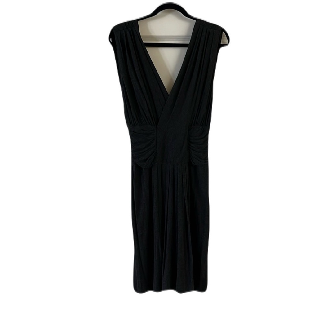Robert Rodriguez Designer Charcoal Deep V Neck Sleeveless Dress Size M